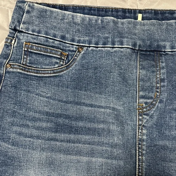 Sz 12 Tribal Blue Washed Denim Pencil Skirt - Picture 10 of 11